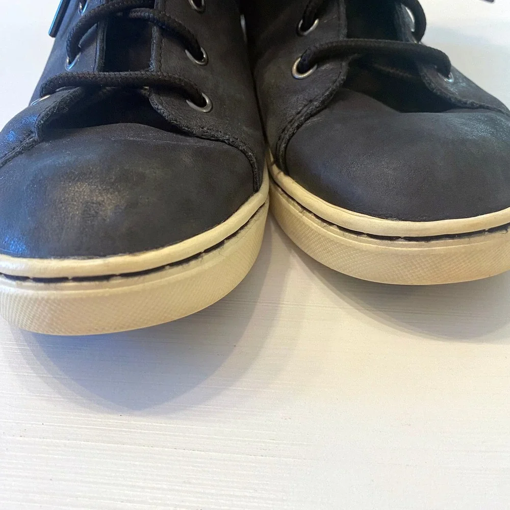 Ugg‎ Croft Luxe Quilt Boots Women's Black Leather Shearling Lace Up Ankle Size 6